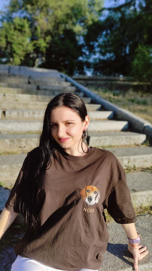 Polera personalizada con la cara y nombre de tu mascota 🐾