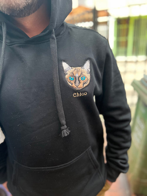 Poleron canguro personalizado con la cara y nombre de tu mascota 🐾