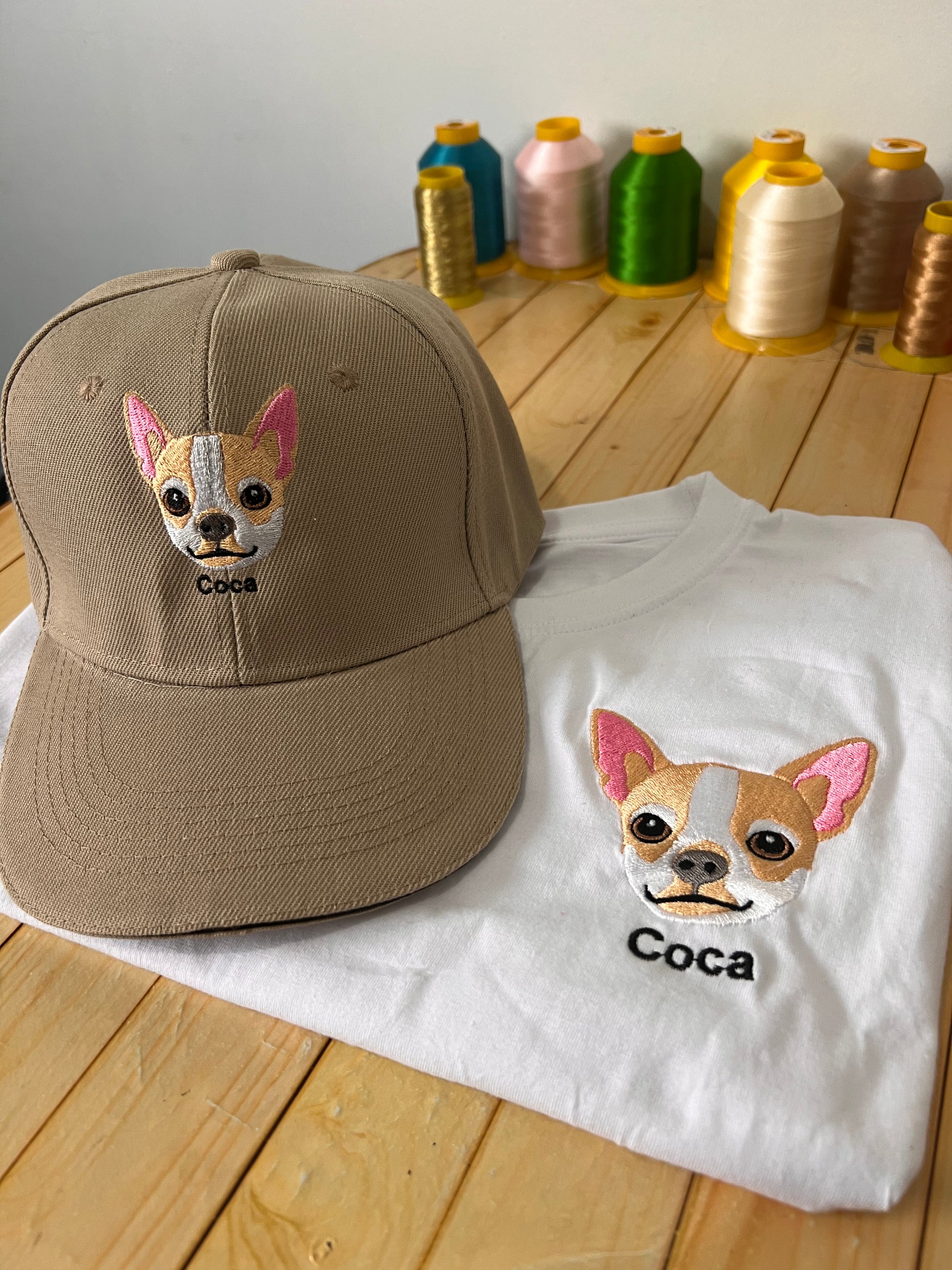Polera personalizada con la cara y nombre de tu mascota 🐾