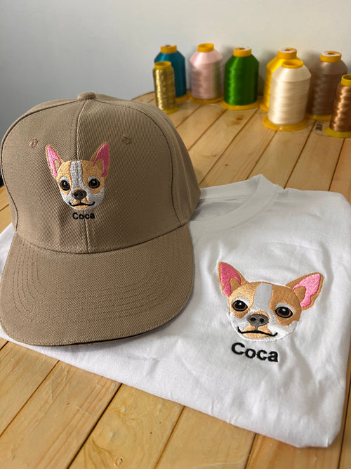 Polera personalizada con la cara y nombre de tu mascota 🐾