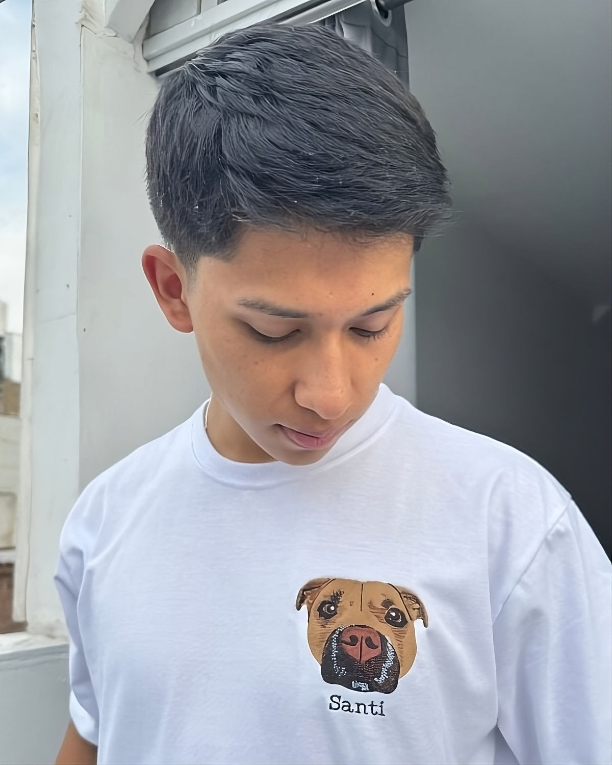 Polera personalizada con la cara y nombre de tu mascota 🐾